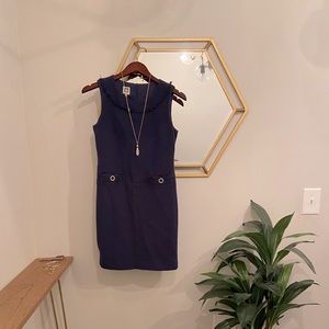 Blue professional work dress knee length